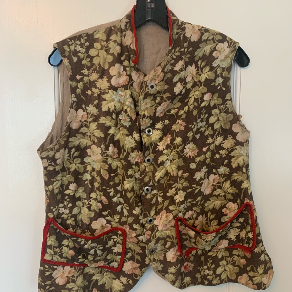 Vintage hand-sewn floral print vest